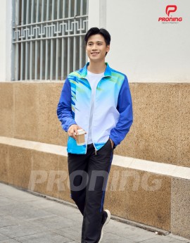 Bộ gió thể thao nam MDB-257 xanh bích phối đen